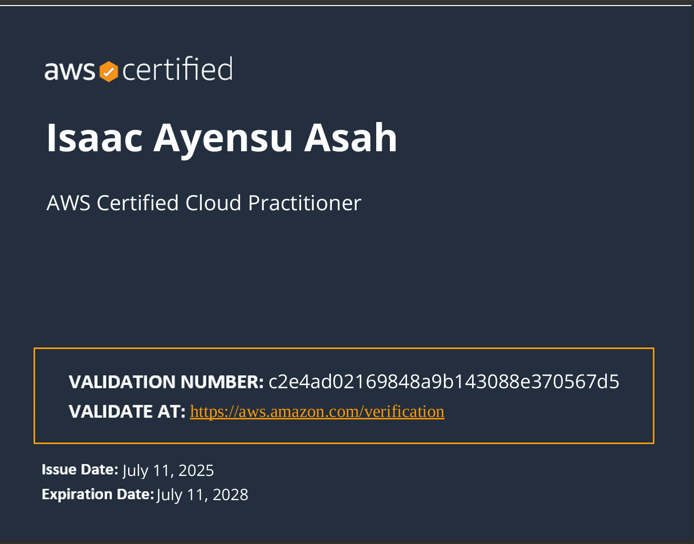 AWS CERTIFIED CLOUD PRACTITIONER
